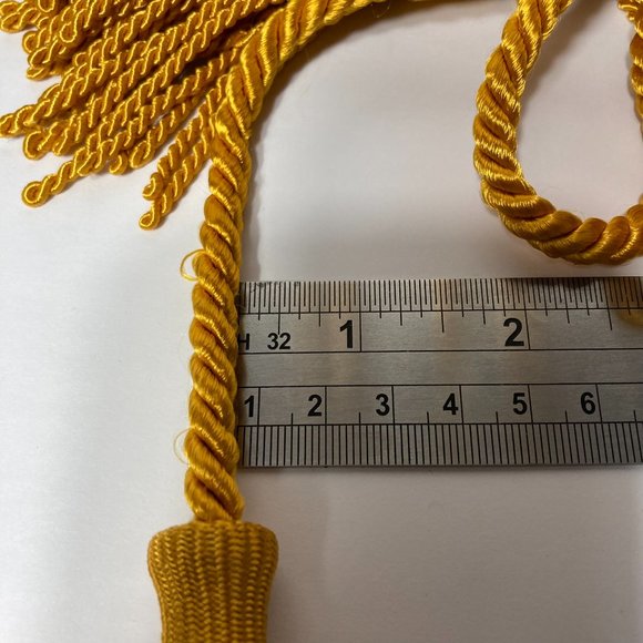 Bullion Gold Drapery Curtain Chair Tie Back 108 Spread Rope 5" Tassel Set of 4 - Picture 9 of 14